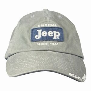 Men's Adjustible Grey/Green Baseball Cap "Original Jeep Since 1941" READ